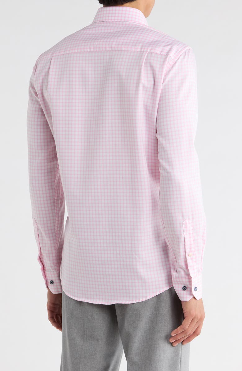 Duchamp Slim Fit Gingham Dress Shirt, Alternate, color, Pink