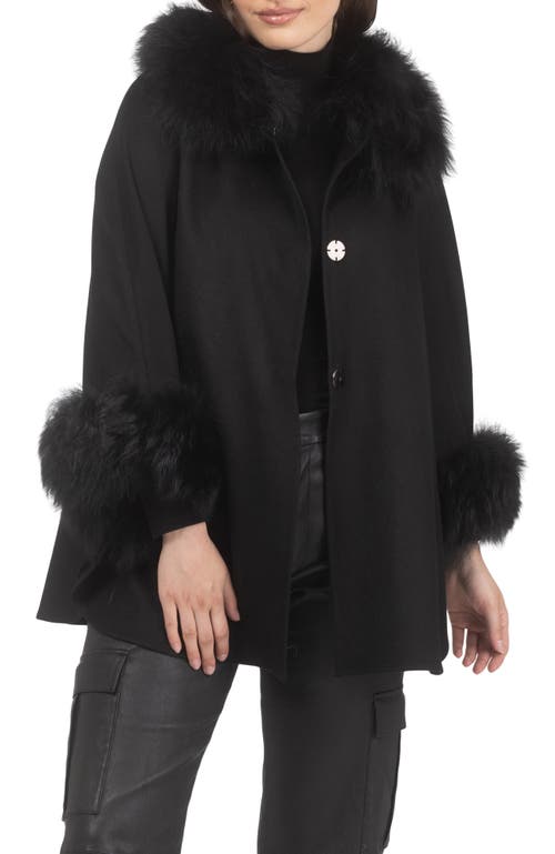 Gorski Select Wool Cape With Select Lamb Collar And Cuffs In Black