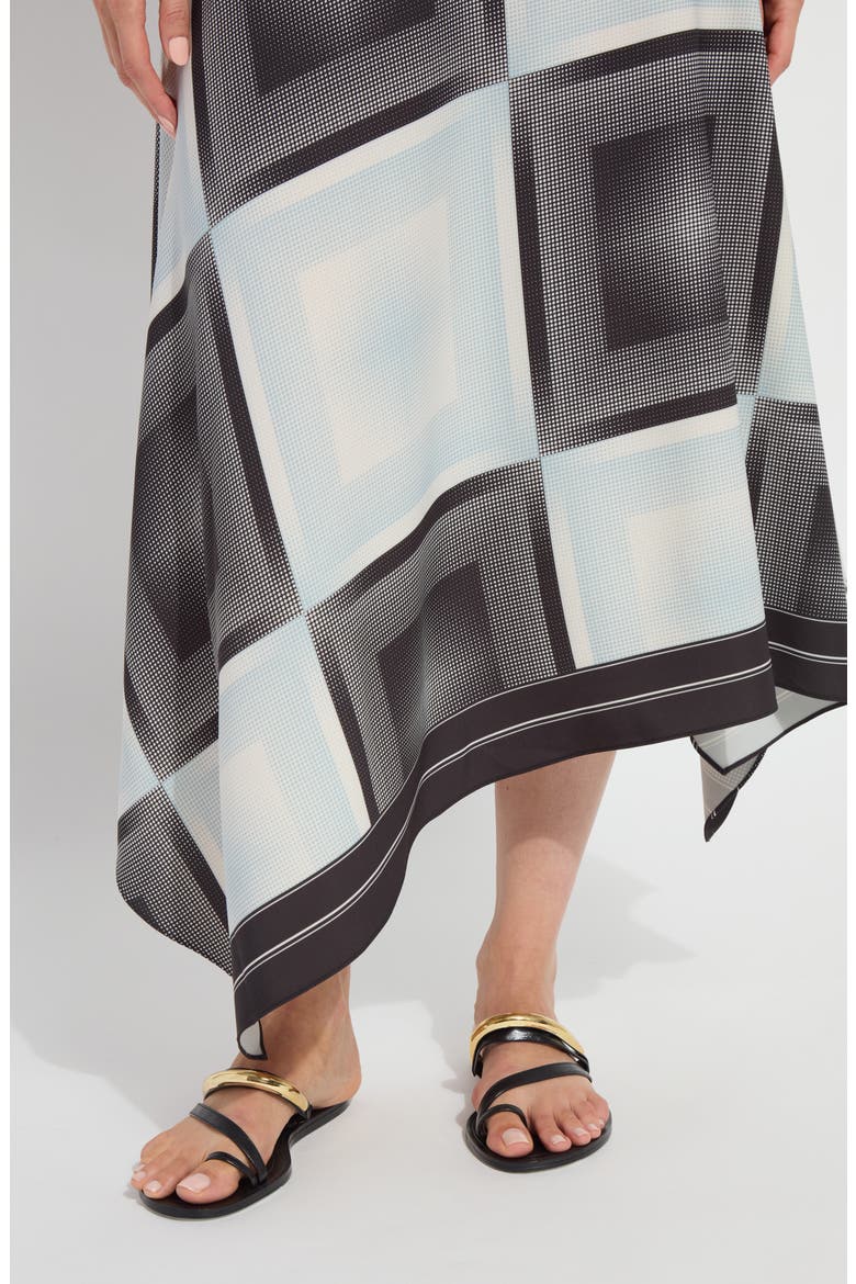 Sarai Handkerchief Hem Midi Dress, Alternate, color, HALFTONE SCARF