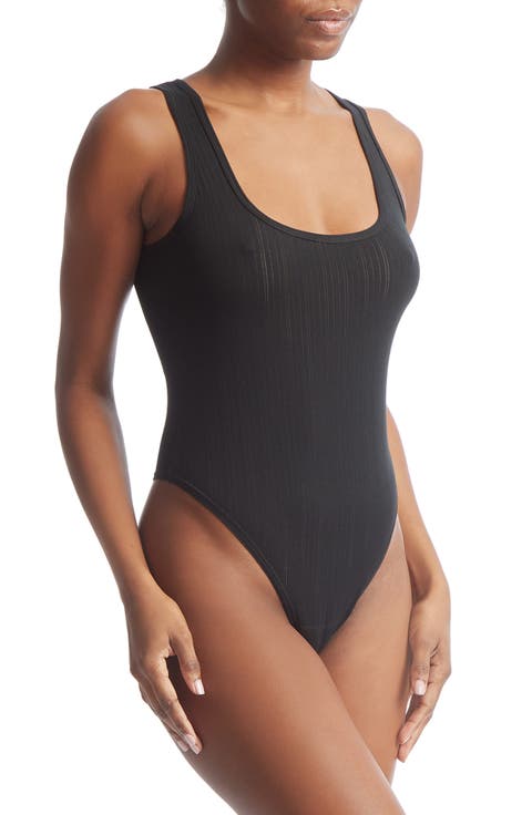 MellowLuxe™ Square Neck Thong Bodysuit