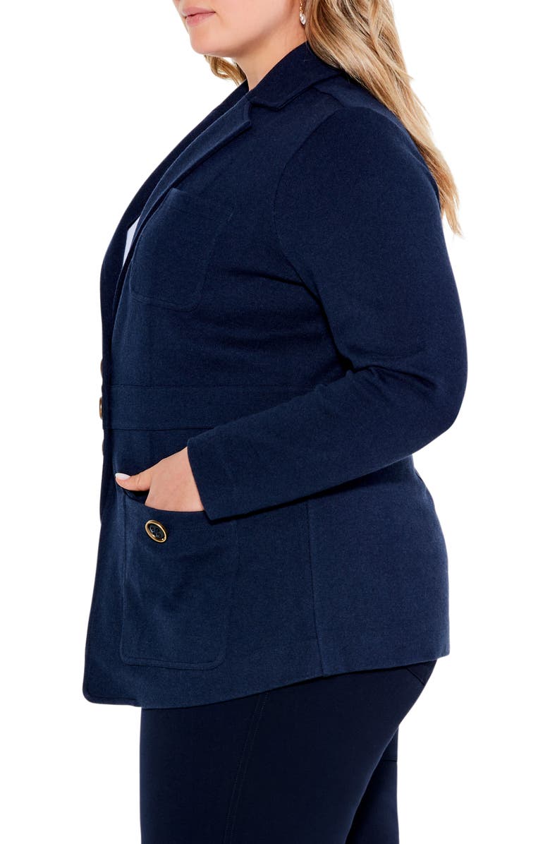 NIC+ZOE Editor Knit Blazer, Alternate, color, Dark Indigo