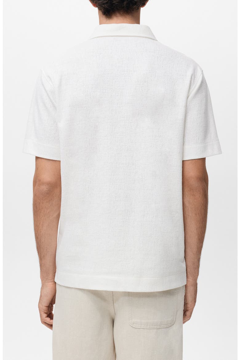 Regular Fit Textured Stretch Cotton Blend Polo, Alternate, color, OFF WHITE