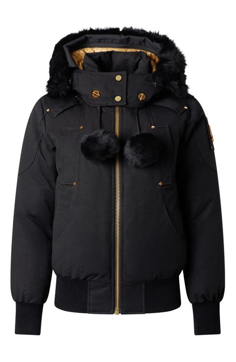 Original Debbie Bomber Down Jacket with Genuine Shearling Trim