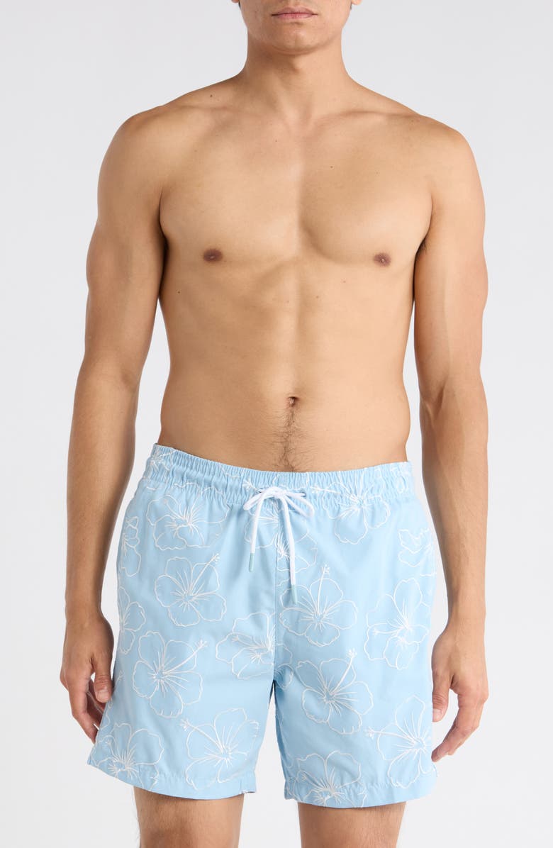 Trunks Surf & Swim Co. Sano 6.5-Inch Swim Shorts, Main, color, Pale Blue