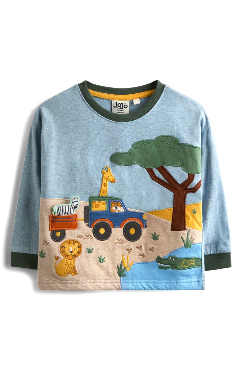 JOJO MAMAN BEBE Safari Appliqué Long Sleeve T-Shirt & Pants Set, Alternate, color, Khaki