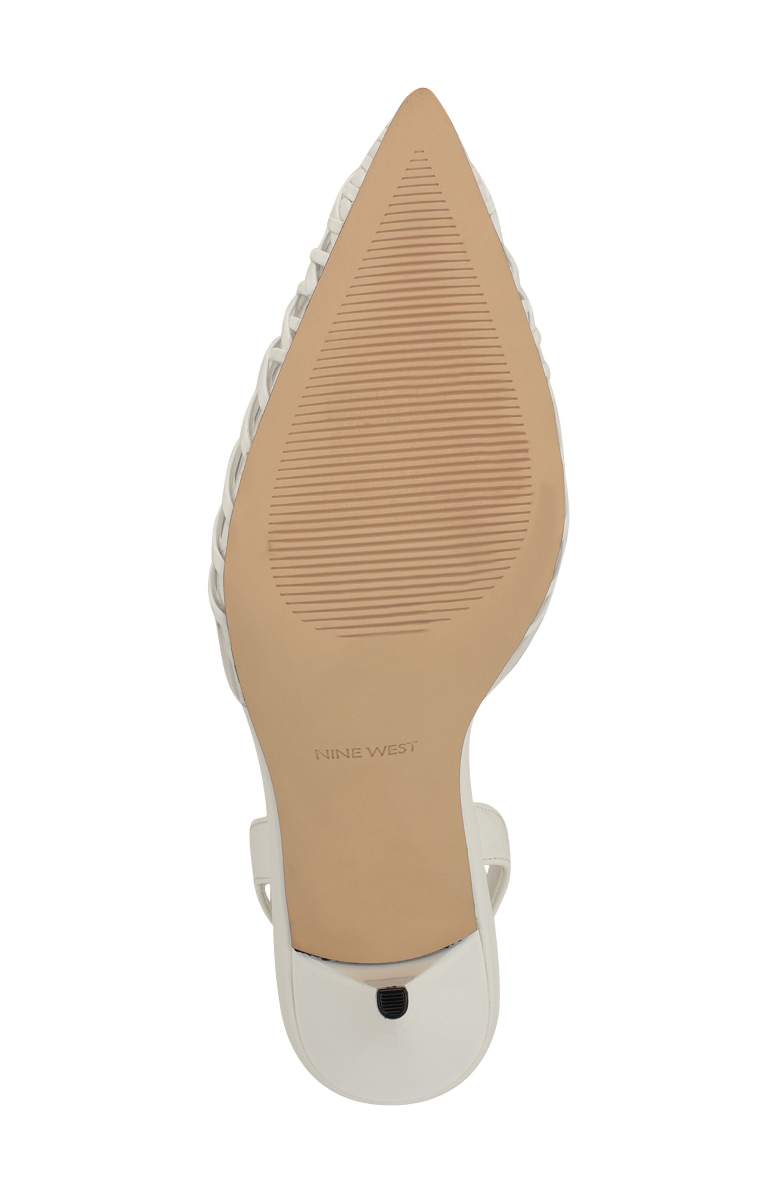Pemma Slingback Pointed Cap Toe Pump, Alternate, color, WHITE