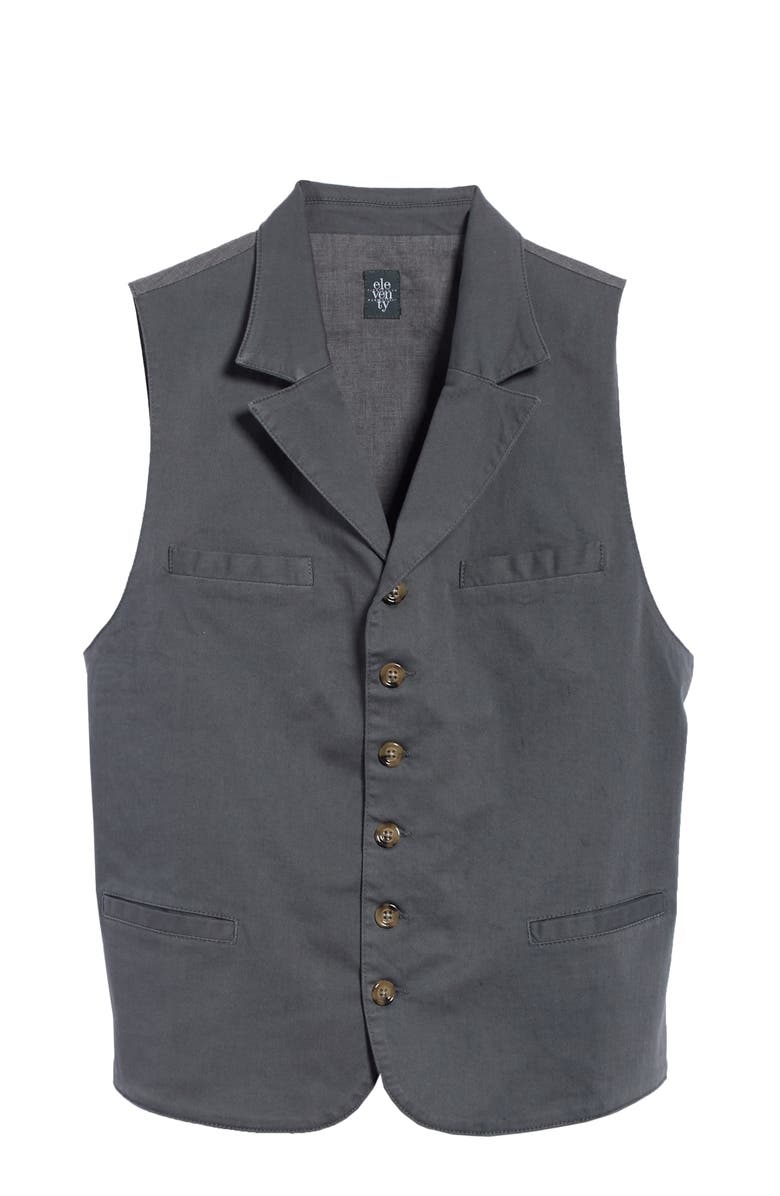 Eleventy Slim Fit Stretch Cotton Twill Vest, Alternate, color,