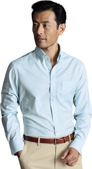 Charles Tyrwhitt Slim Fit Button-Down Collar Non-Iron Stretch Check Oxford Shirt