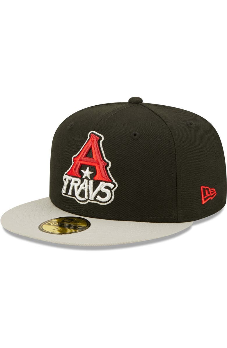 New Era Men's New Era Black Arkansas Travelers Authentic Collection Road 59FIFTY Fitted Hat, Main, color, Black