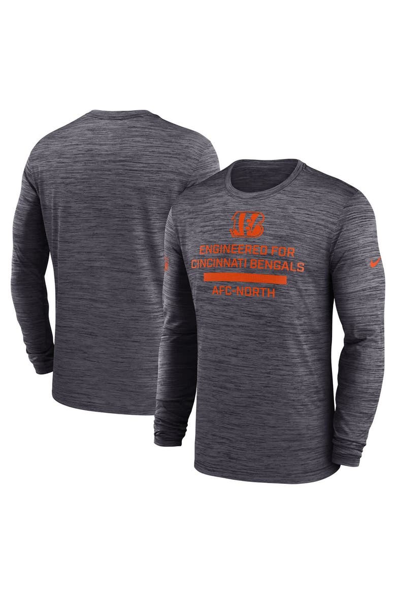 Men's Nike Black Cincinnati Bengals Sideline Velocity Performance Long Sleeve T-Shirt, Alternate, color, Black