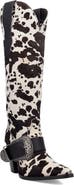 Dingo Spur Crazy Genuine Calf Hair Over the Knee Boot