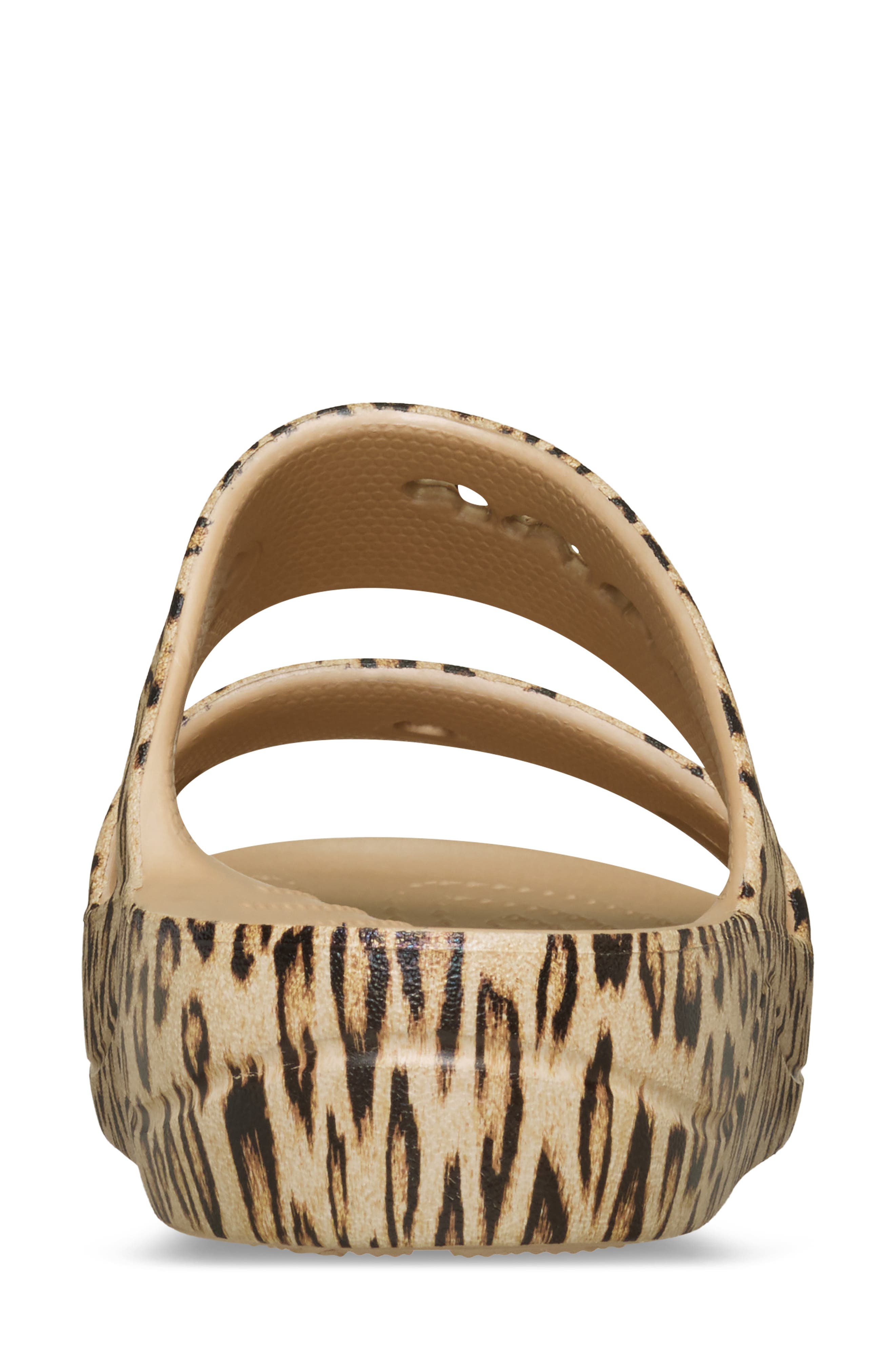 CROCS Baya Animal Platform Slide Sandal, Alternate, color, Leopard Gold