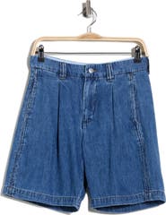 Current/Elliott A-Line Pleated Denim Shorts