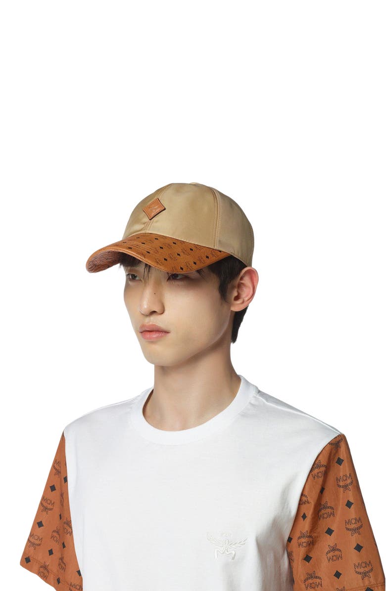 MCM Classic Cap in ECONYL<sup>®</sup> and Leather, Alternate, color,