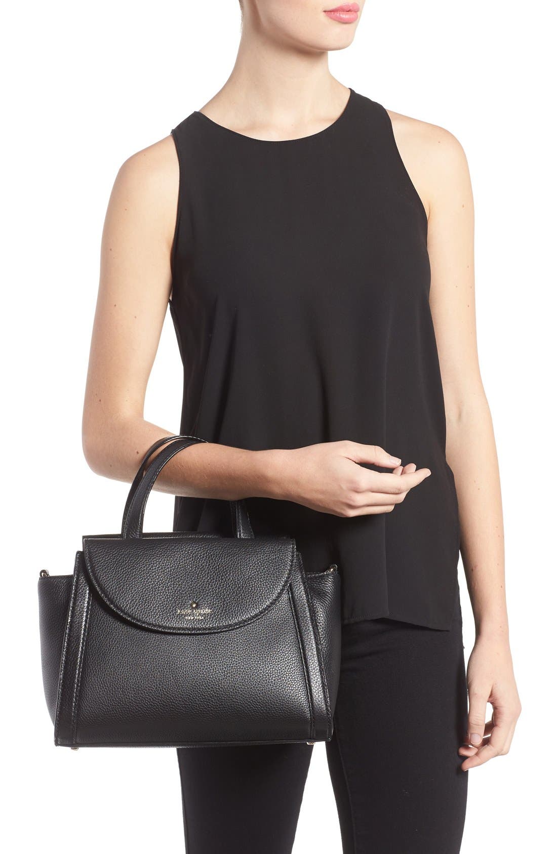 Kate Spade New York cobble hill - medium adrien leather satchel, Alternate, color, 