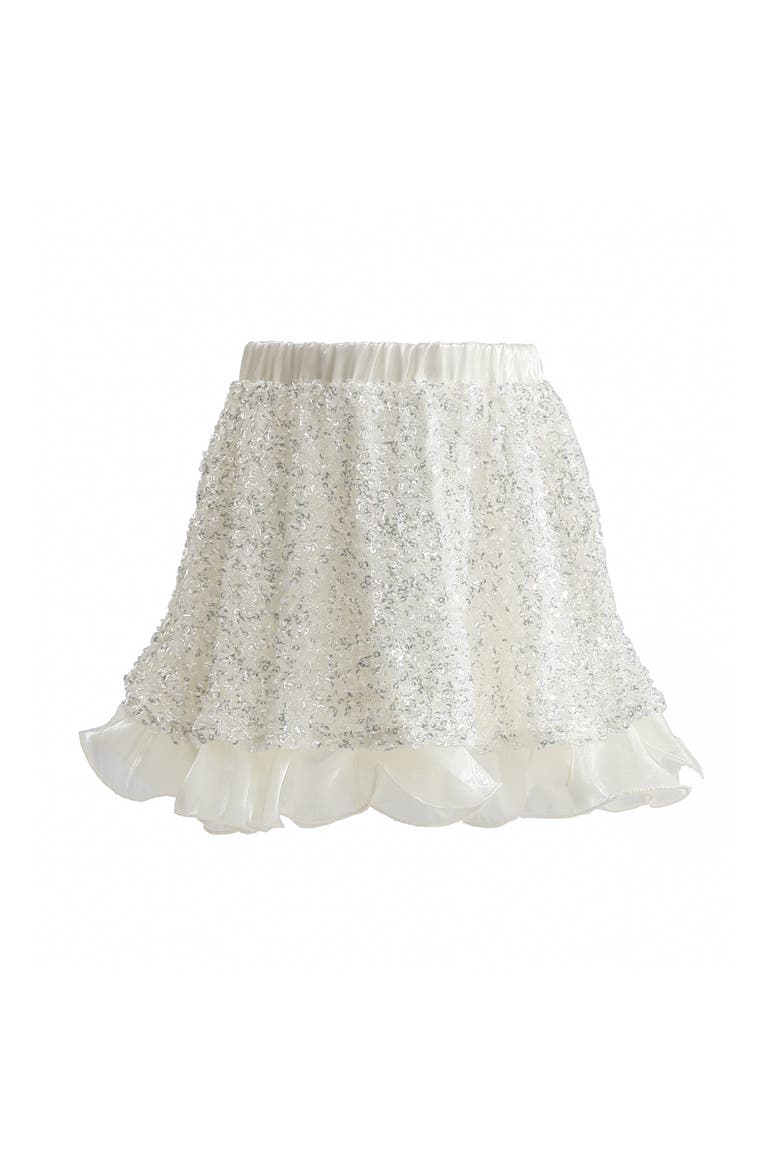 Althea Glitter Ruffle Skirt Set, Alternate, color, Ivory