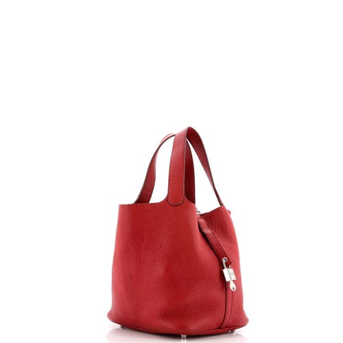 Pre-owned Hermes Hermes Picotin Lock Bag Clemence Mm In Red