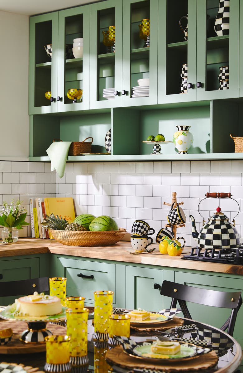 MACKENZIE CHILDS Set of 2 Carnival Yellow Tumblers, Alternate, color, 