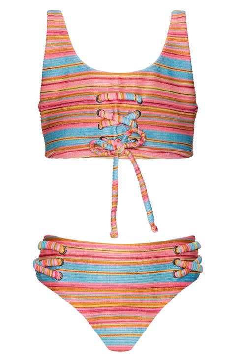 Kids' Lace-Up Two-Piece Swimsuit (Toddler, Little Kid & Big Kid)