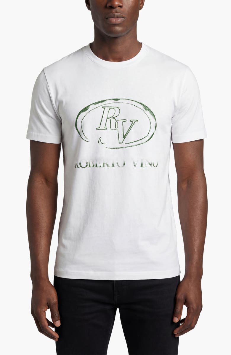 Roberto Vino RV Front Circle Slim fit Tee, Main, color, White