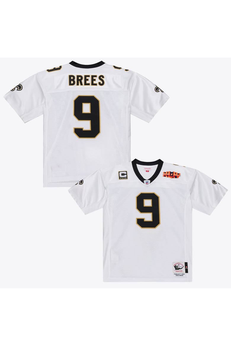 Men's Mitchell & Ness Drew Brees White New Orleans Saints Super Bowl XLIV Authentic Jersey, Main, color, White
