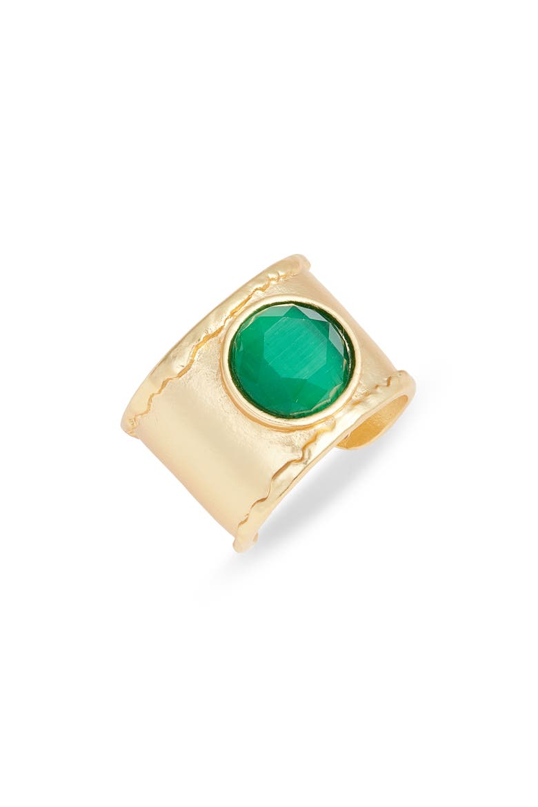 Hand-Edge Glass Open Ring, Main, color, GOLD