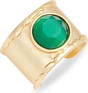 Karine Sultan Hand-Edge Glass Open Ring