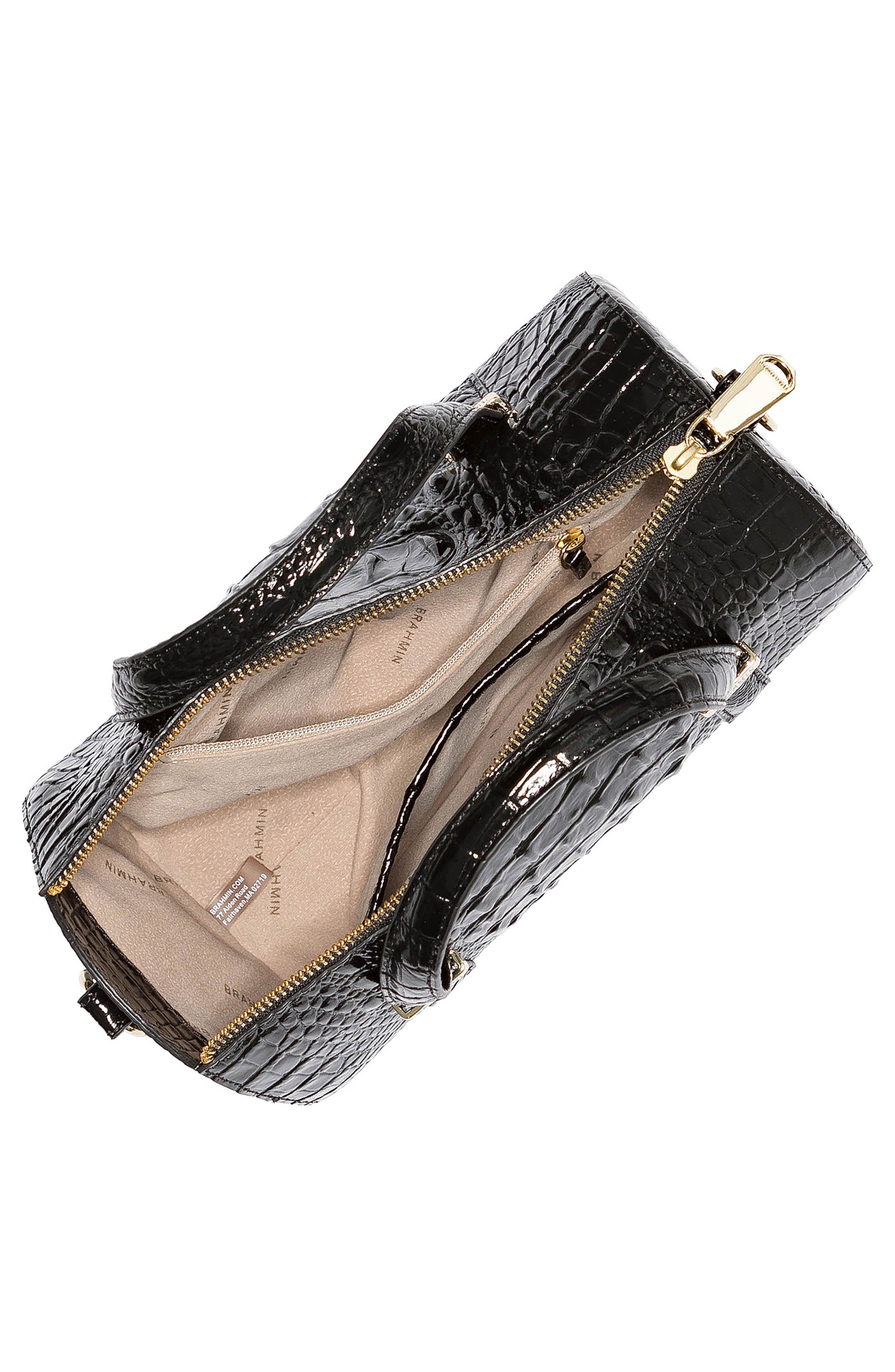 Brahmin Claire Croc Embossed Leather Top Handle Bag, Alternate, color, 