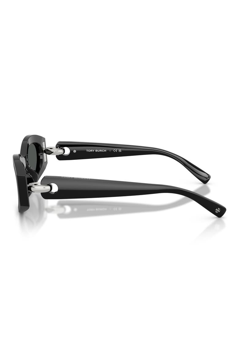 52mm Oval Sunglasses, Alternate, color, BLACK / DARK GREY