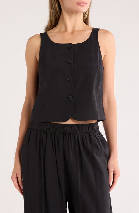 Button Front Vest Top