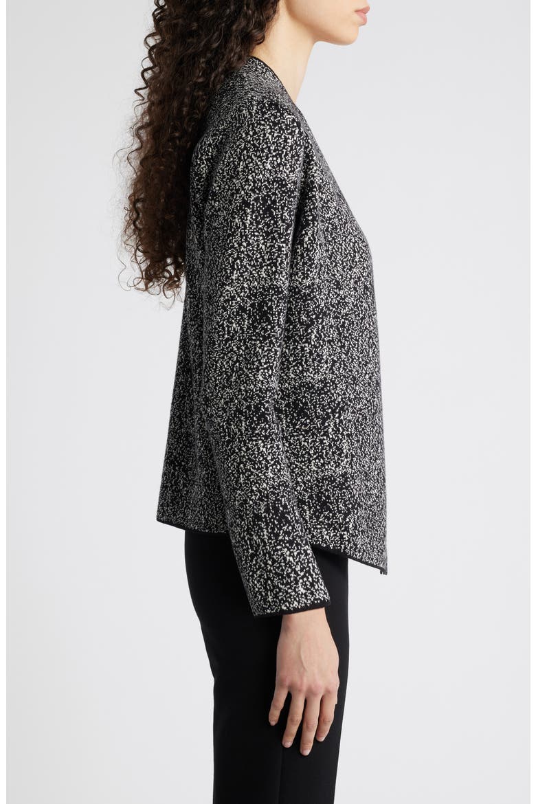 Open Front Cardigan, Alternate, color, ANNE BLACK/ ANNE WHITE