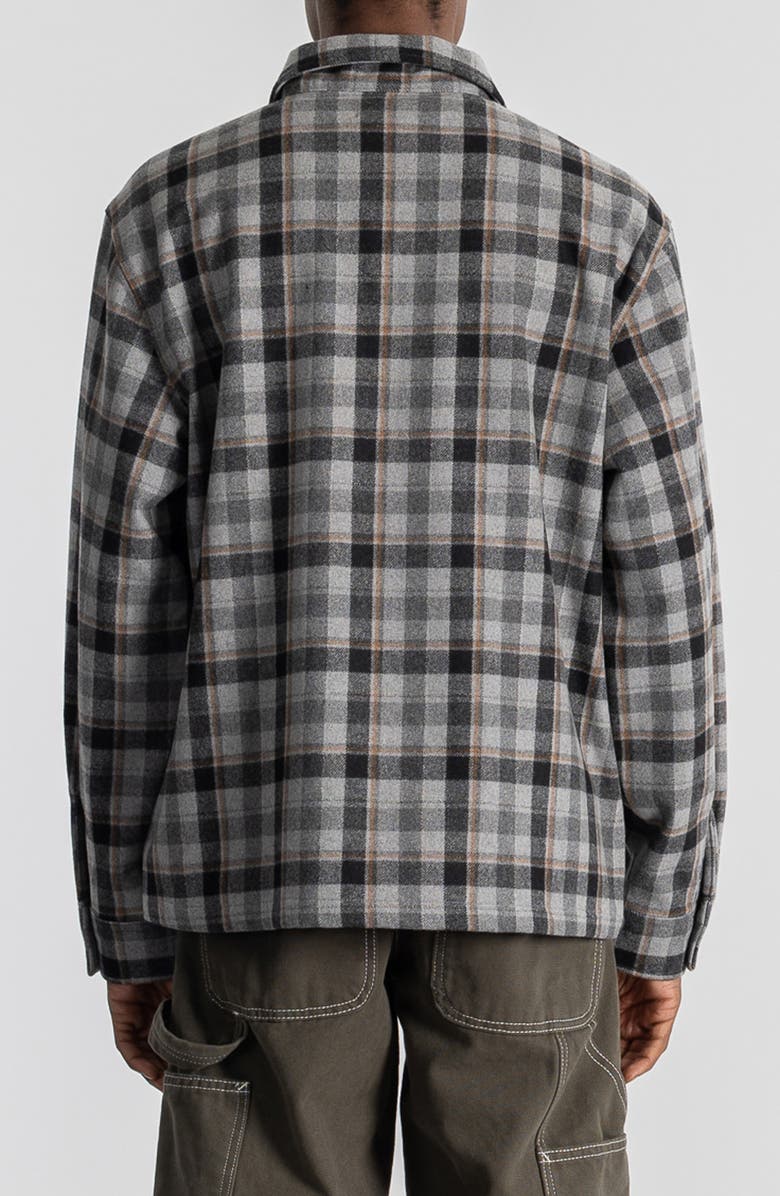 STAN RAY Plaid Zip Shirt, Alternate, color, Charcoal Plaid