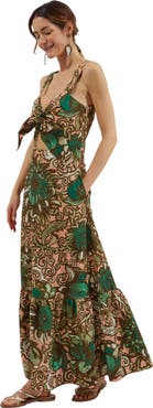 La DoubleJ Peek-A-Boo Party Dress Anemone Pink Olive
