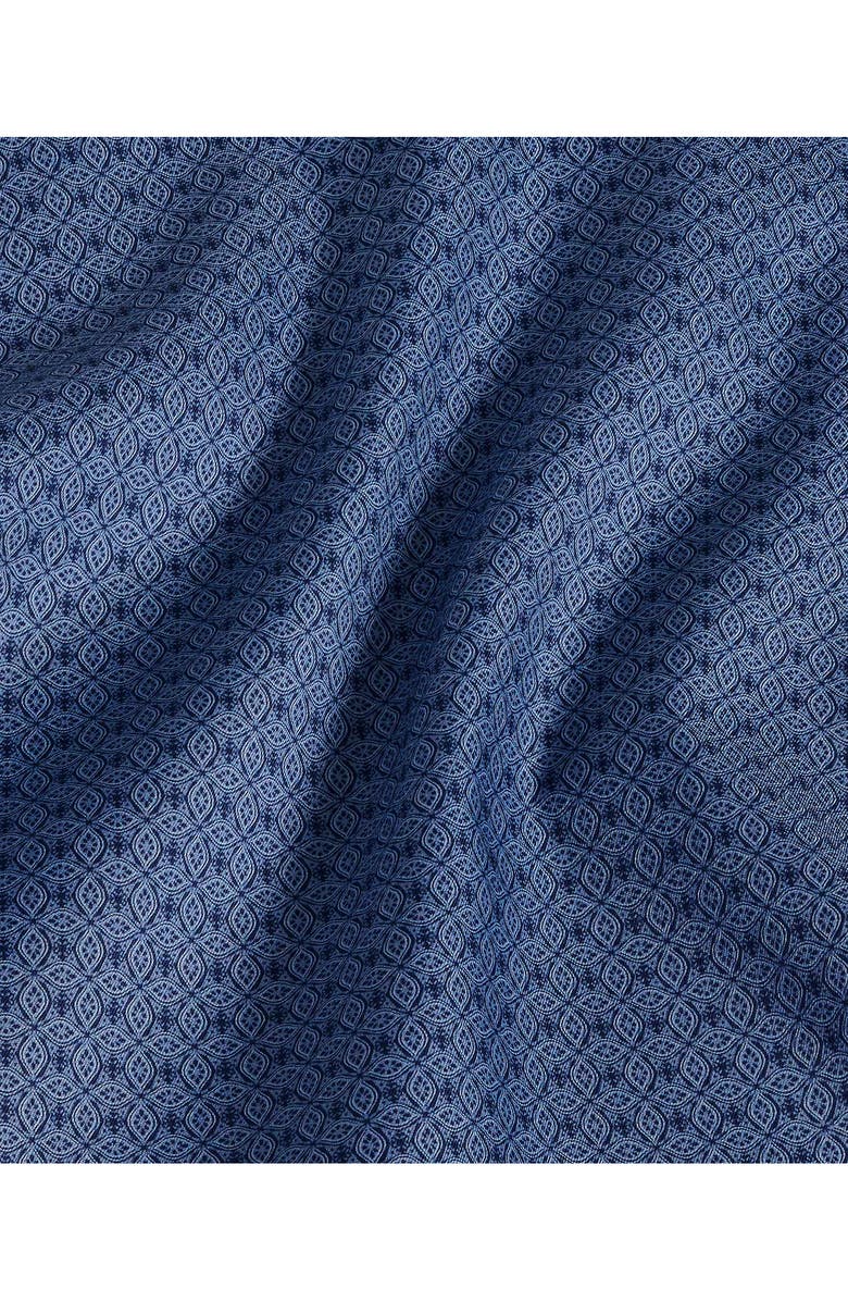 David Donahue Tonal Geometric Print Sport Shirt, Alternate, color, Denim