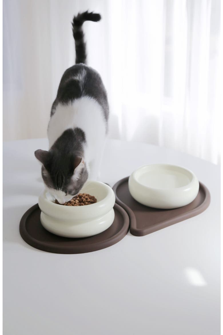 Drop Set of 2 Pet Mats, Alternate, color, DARK BROWN