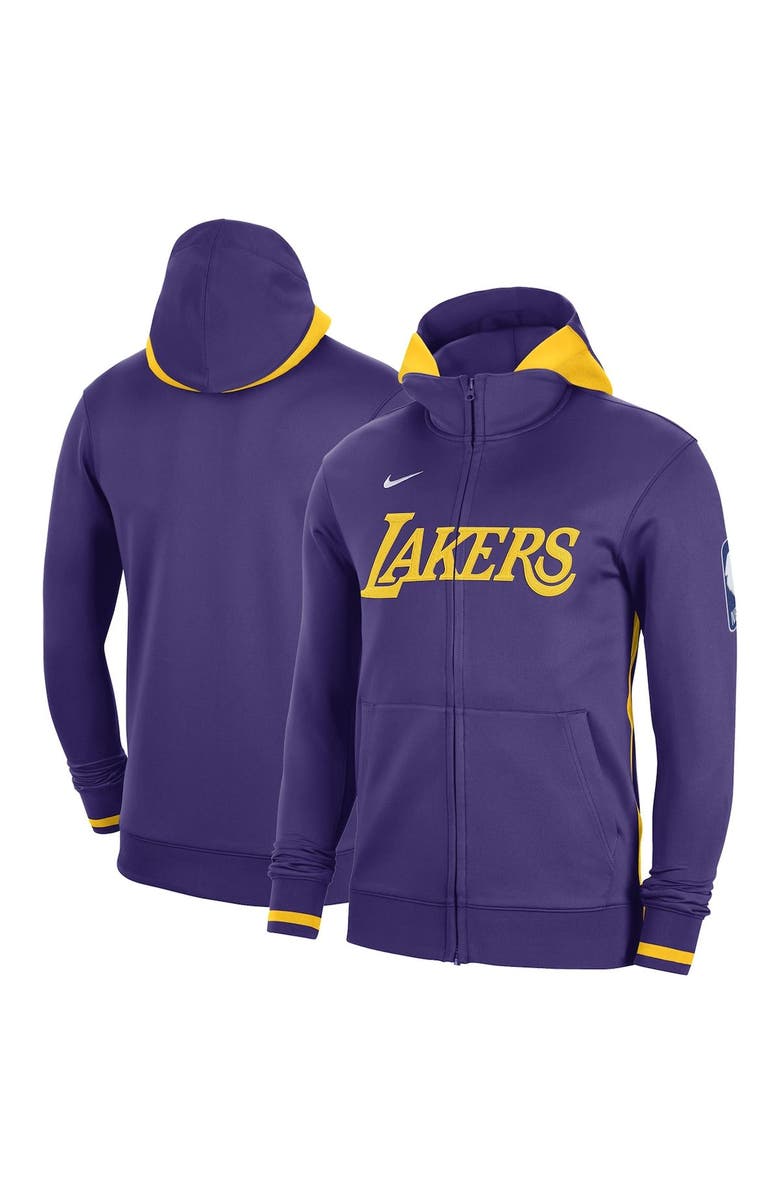 Nike Men's Nike Purple Los Angeles Lakers Authentic Showtime Performance Full-Zip Hoodie, Alternate, color, 