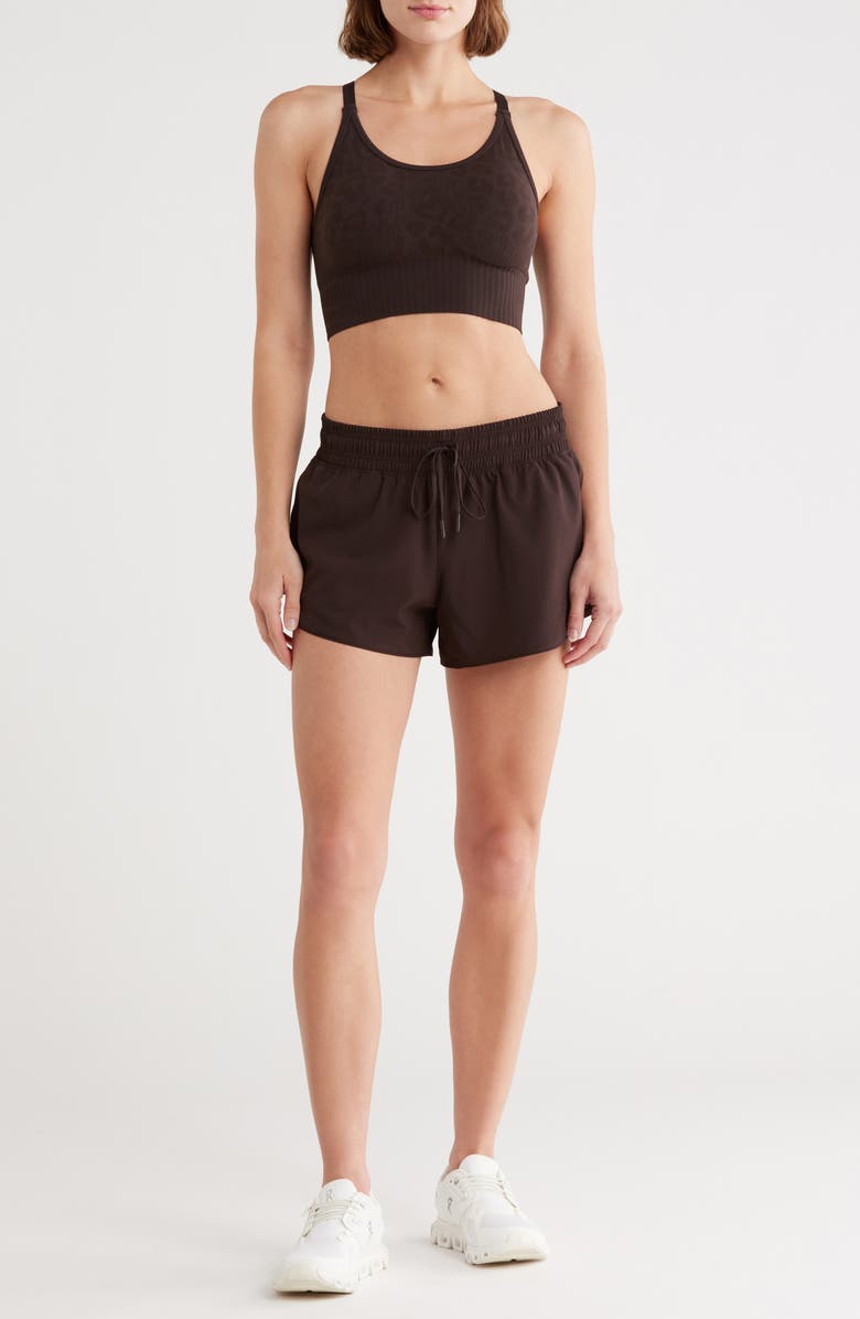 90 DEGREE BY REFLEX Safari Trail 2-Pack Seamless Racerback Bralette & Shorts Set, Main, color,