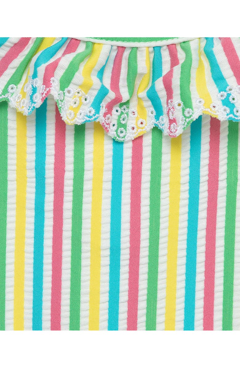 Little Me Stripe Ruffle One-Piece Swimsuit, Alternate, color, Multi