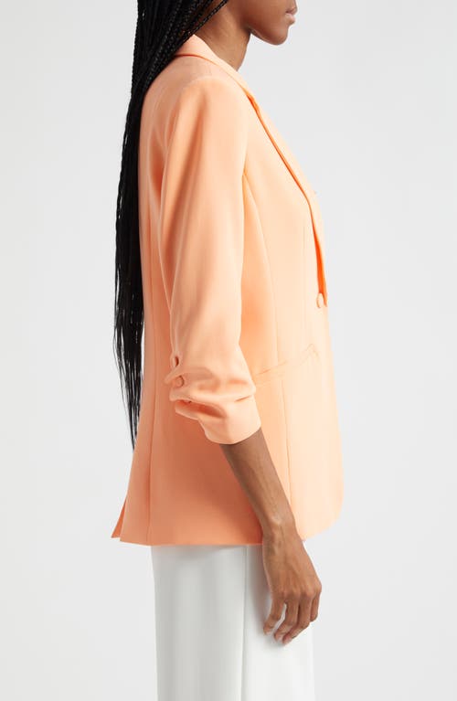 Cinq À Sept Khloe Crepe 3/4-sleeve Blazer In Marmalade