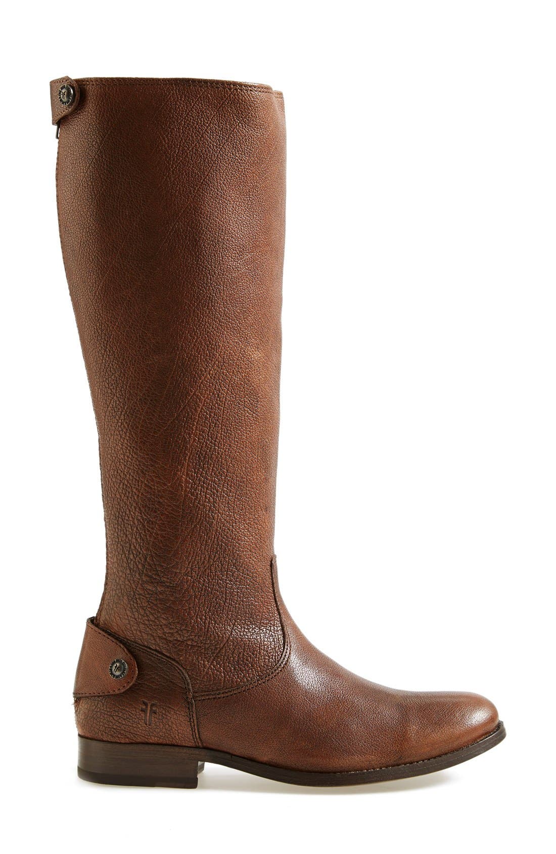 MELISSA BUTTON BACK ZIP BOOT, Alternate, color, BROWN