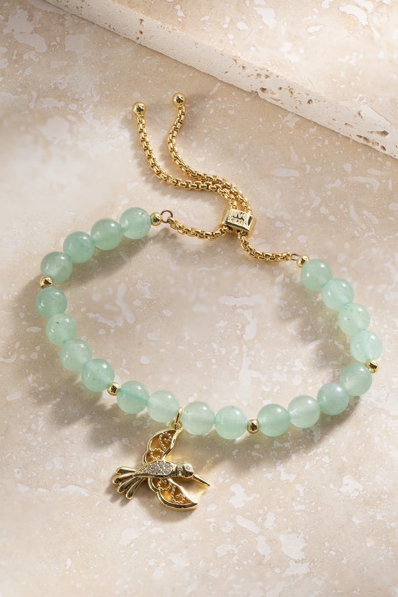 Hummingbird Gemstone Bolo Bracelet, Alternate, color, Gold