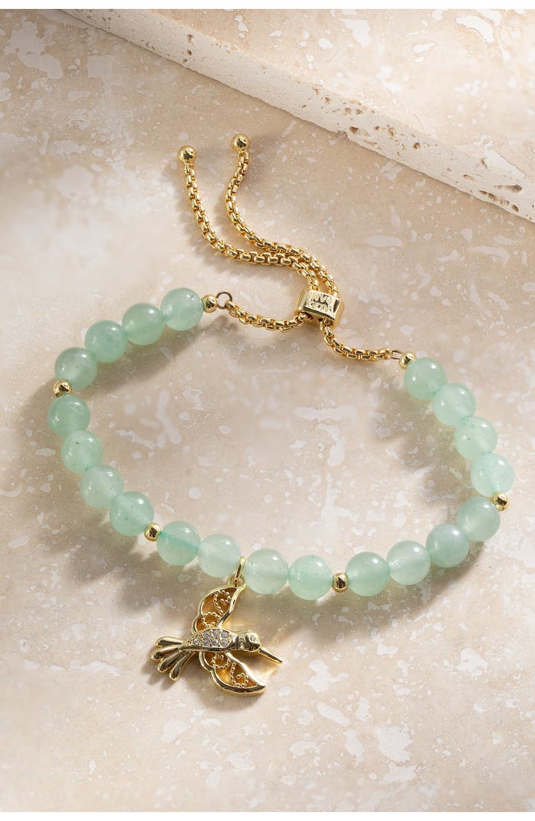 Alex and Ani Hummingbird Gemstone Bolo Bracelet, Alternate, color, Gold