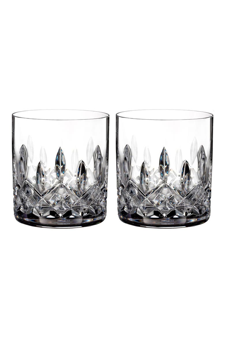 Lismore Connoisseur Set of 2 Lead Crystal Straight Sided Tumblers, Main, color, CLEAR