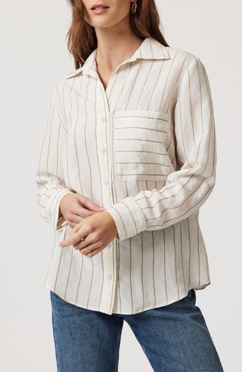 Oversize Stripe Button-Up Shirt