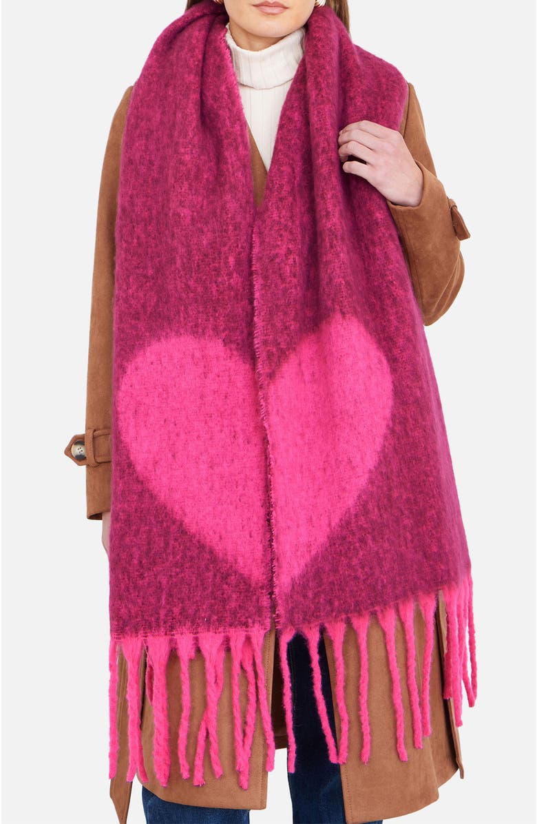 Yumi Heart Super Fluffy Scarf, Alternate, color, Multi