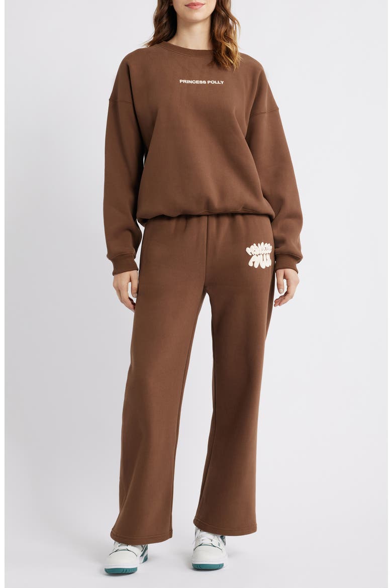Logo Graphic Crewneck Sweatshirt, Main, color, BROWN