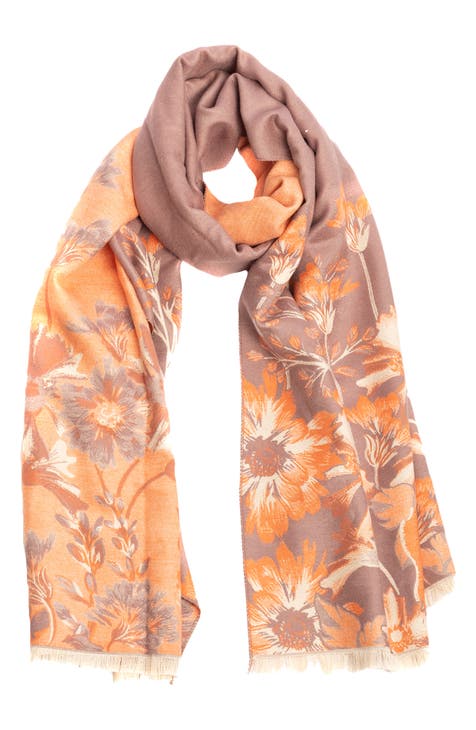 Floral Pattern Reversible Scarf