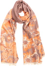 SAACHI Floral Pattern Reversible Scarf
