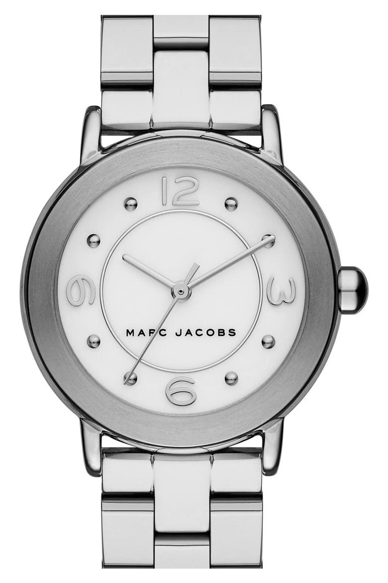 'Riley' Bracelet Watch, 28mm, Main, color, SILVER/ SILVER
