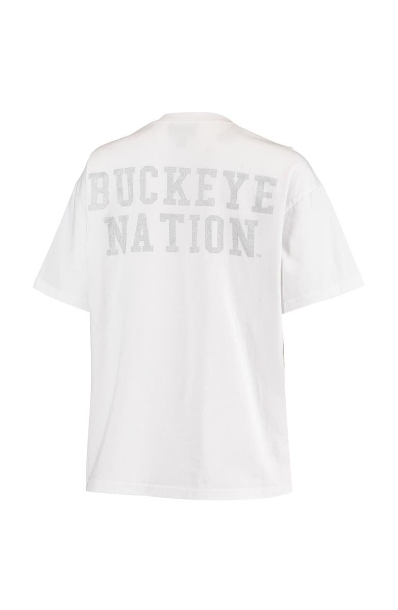 THE WILD COLLECTIVE Women's The Wild Collective White Ohio State Buckeyes Camo Boxy Graphic T-Shirt, Alternate, color, White